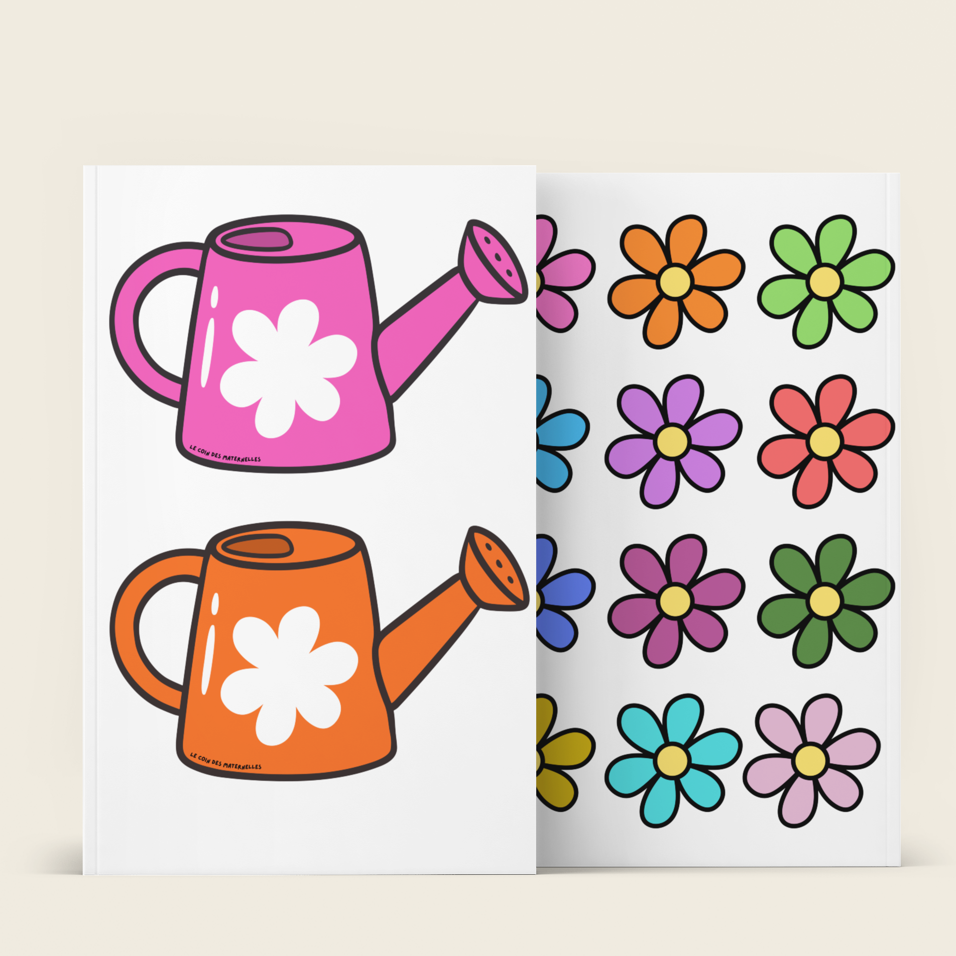 Mock Up Arrosoir Et Fleurs