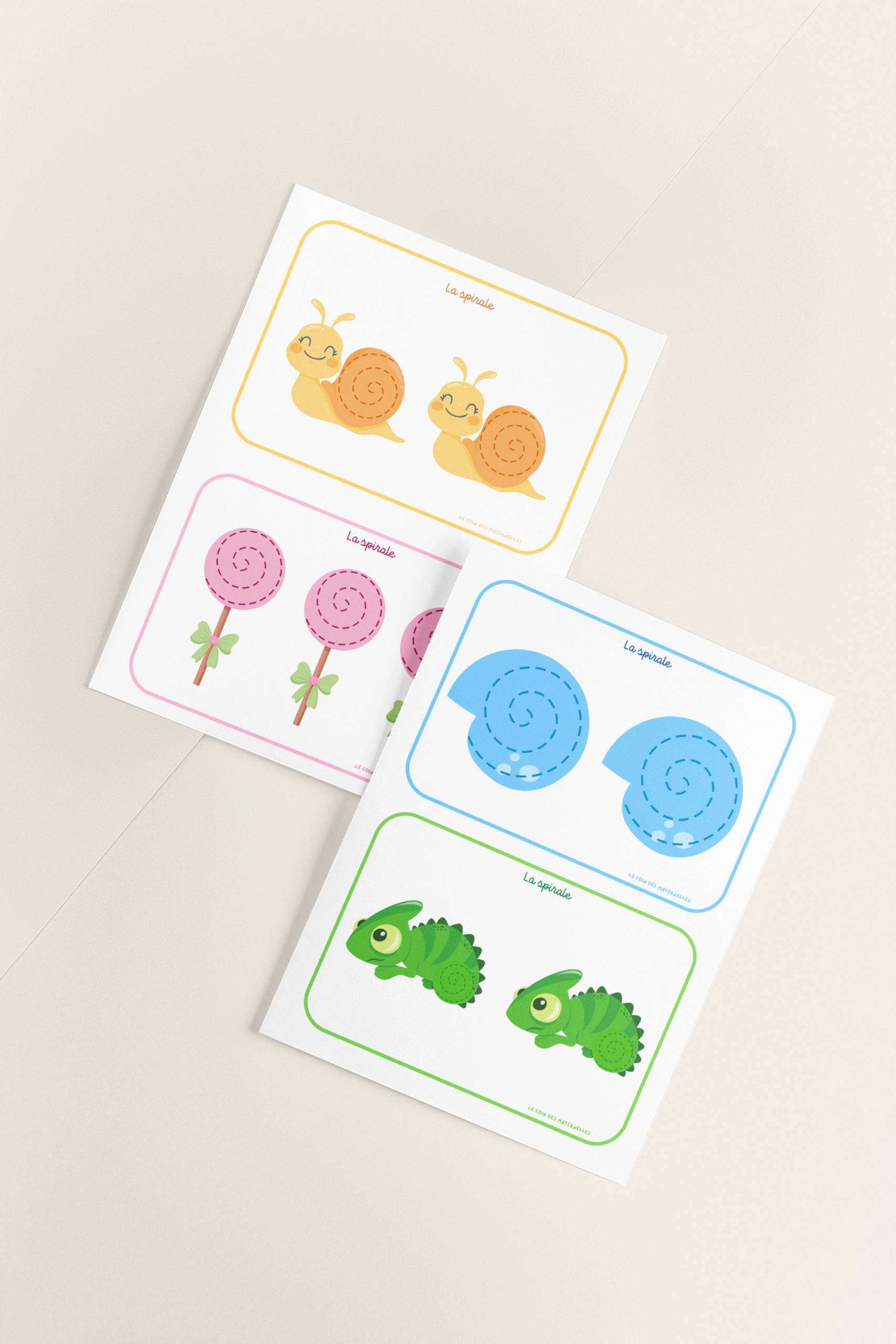 fiches d'entrainement : tracer des spirales