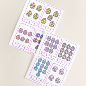 cartes à compter pâques jusque 10
