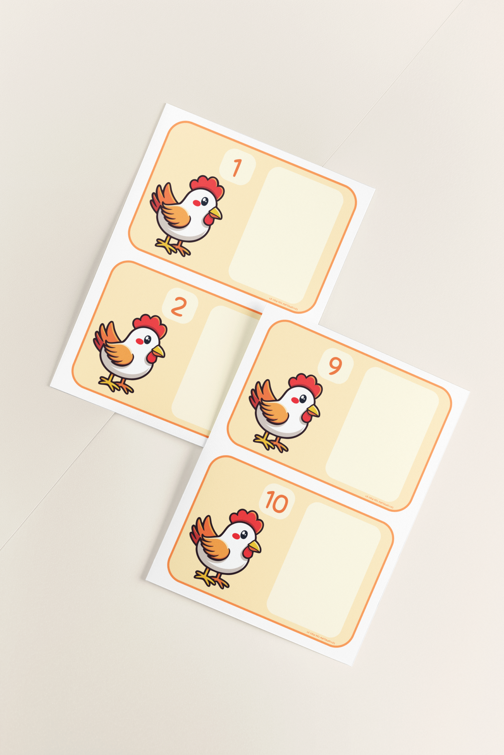 cartes poules 10