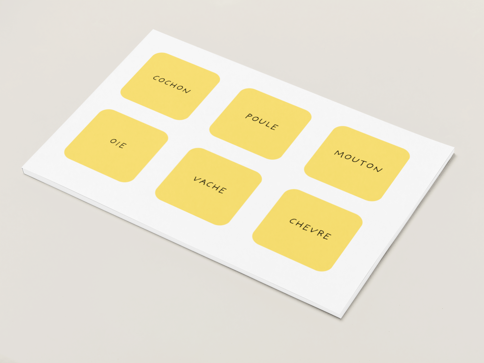 loto des mots de la ferme imprimé