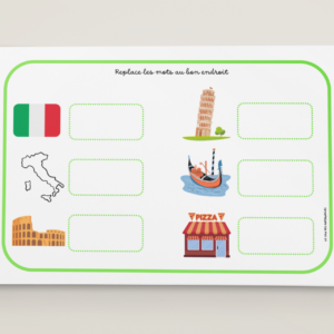 Replace les mots en français au bon endroit