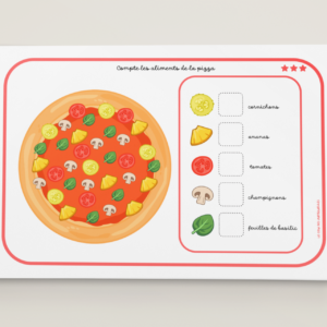 Compte les aliments de la pizza : niveau 3