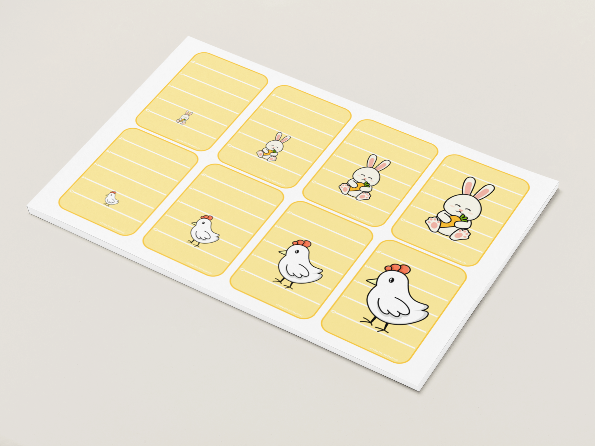 cartes grandeurs graduées : pâques