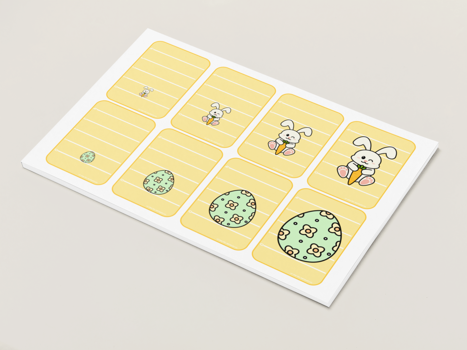 cartes grandeurs graduées : pâques