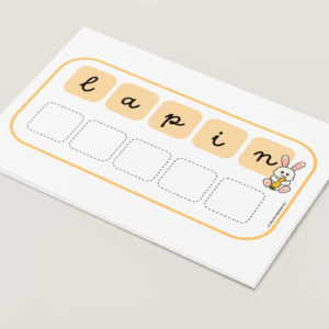 Composition de mots : Pâques (correspondance script-cursive)