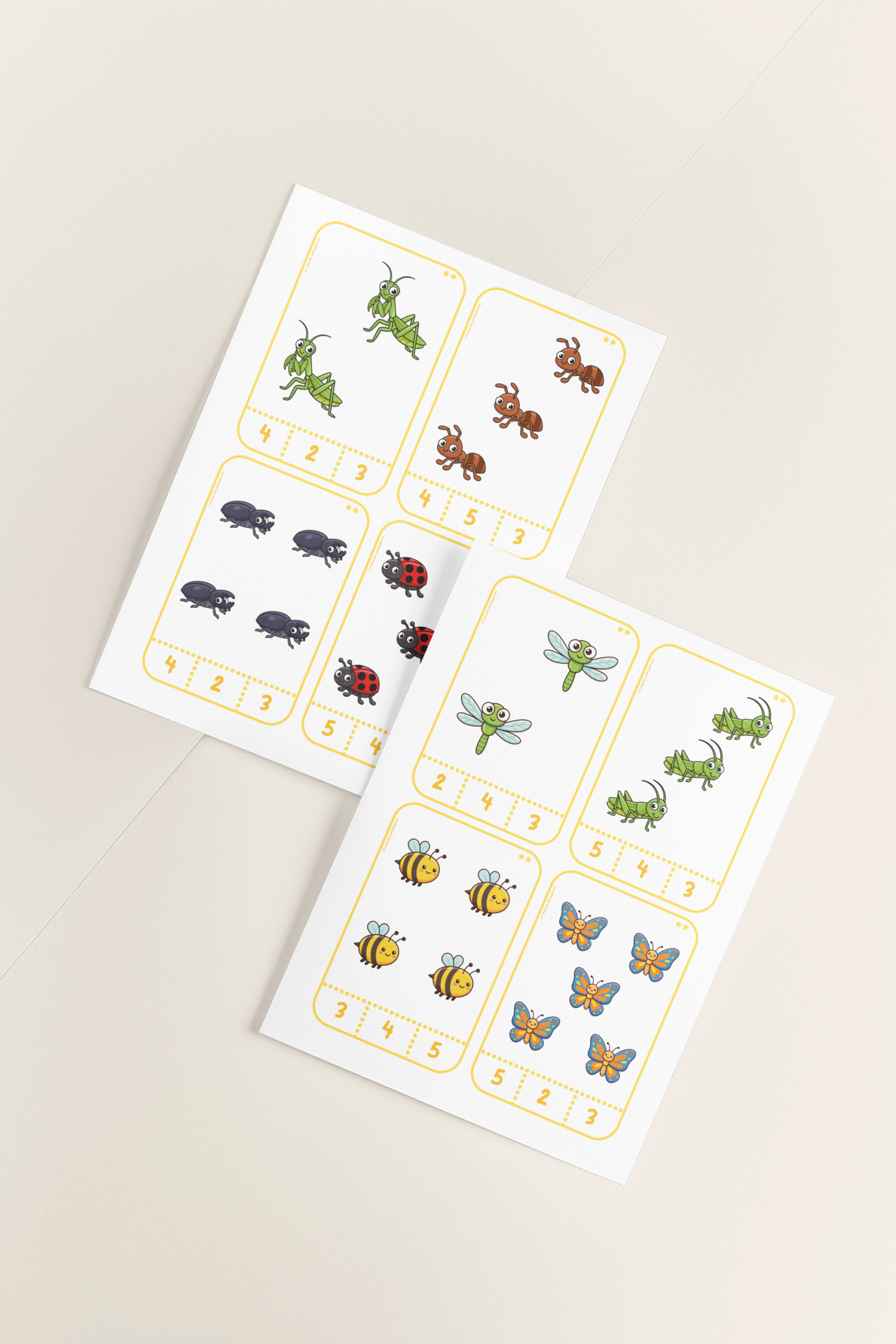 Activité comptage maternelles insectes