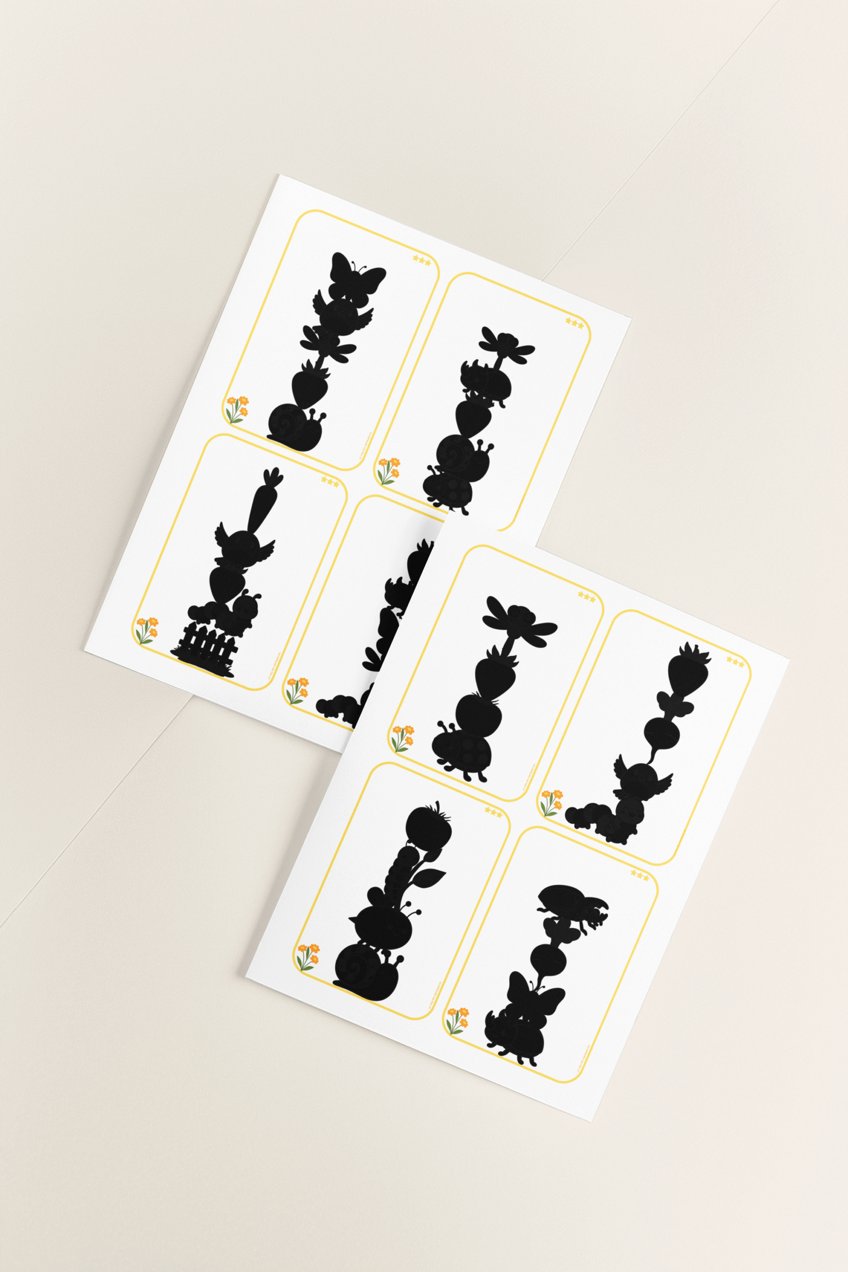 Discrimination visuelle printemps maternelle pyramides