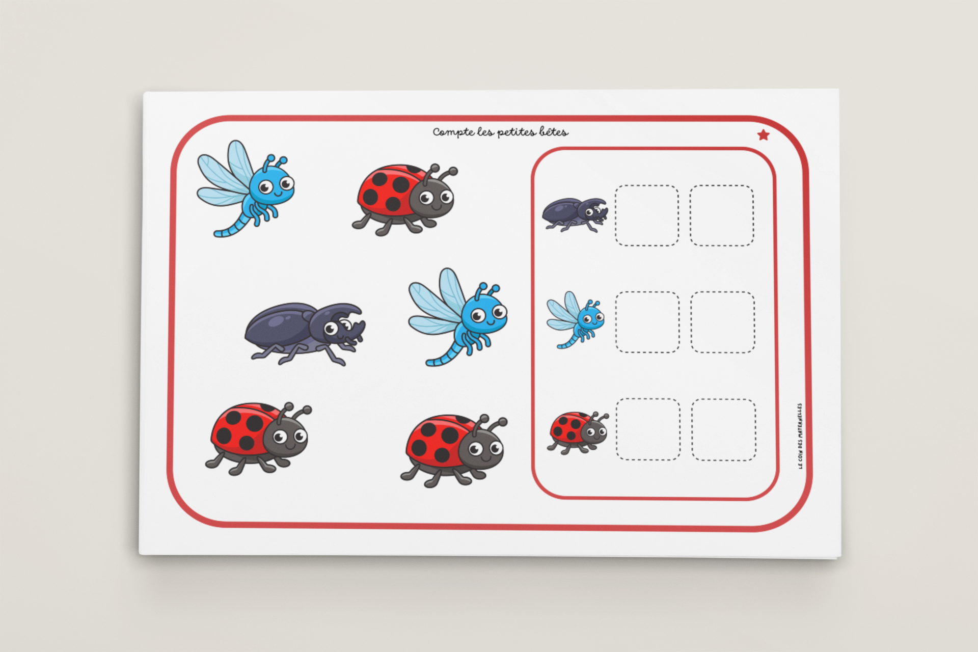 Comptage maternelle printemps chiffres et schèmes