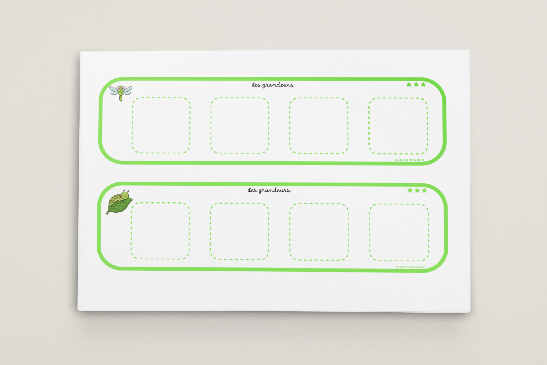 Activités grandeurs maternelle printemps