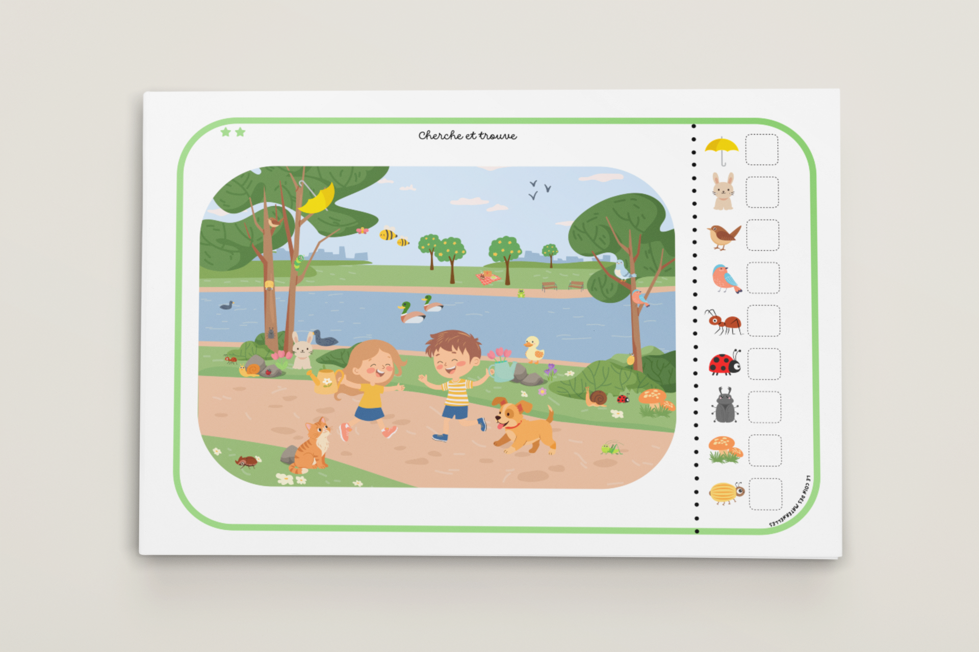 Activité discrimination visuelle printemps maternelle